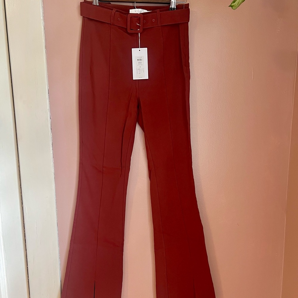 Burgundy Flare Dress Trousers